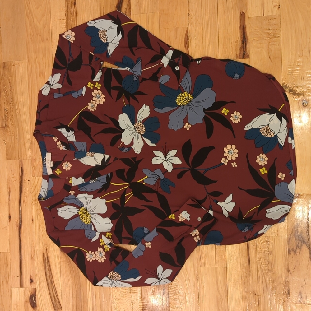 LOFT Floral Tunic Blouse (XS)